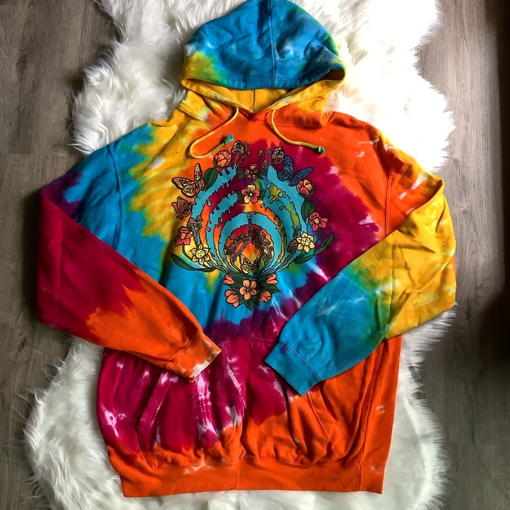 Bassnectar tie dye butterfly mushroom hoodie official merch XL